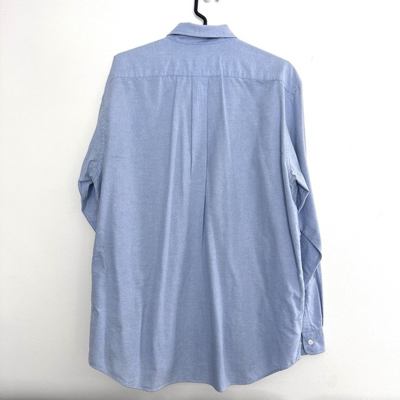 Eddie Bauer Men Button Up Shirt Medium Blue Chambray Denim Long Sleeve 2000s - Picture 4 of 7